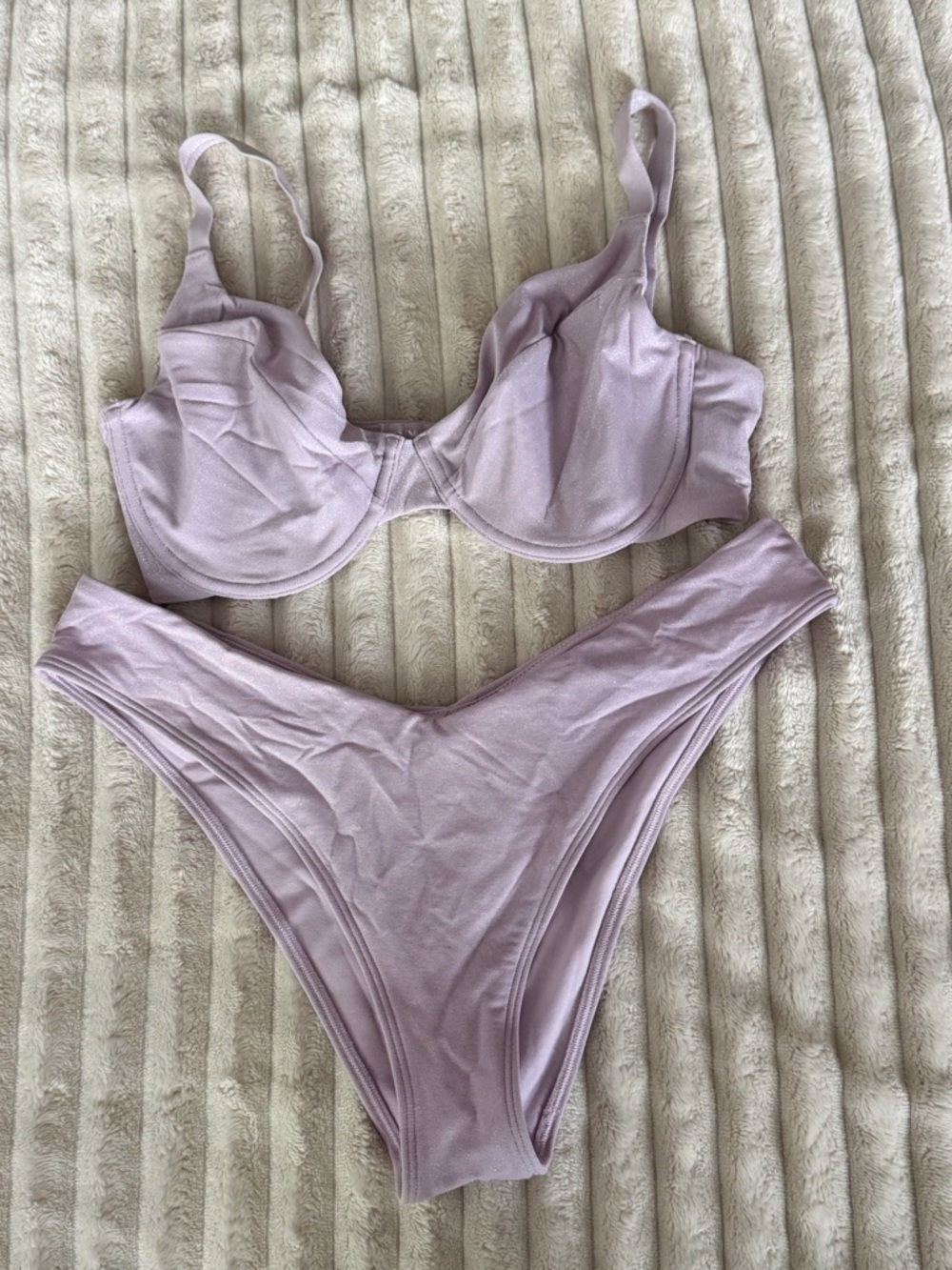 Abercrombie & Fitch Lilac Shimmer Underwire Bikini Set